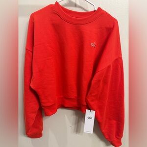 Alo Red Crop Accolade Sweatshirt